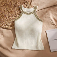Summer Sleeveless Knitted Vest Top Halter Neck Camisole