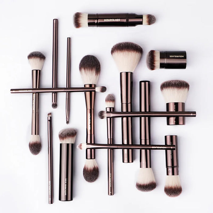Pinceaux de maquillage Hourglass : Poudre, fond de teint, correcteur, fard à joues, poudre bronzante, fard à paupières, sourcils, eye-liner, pinceau sculpteur