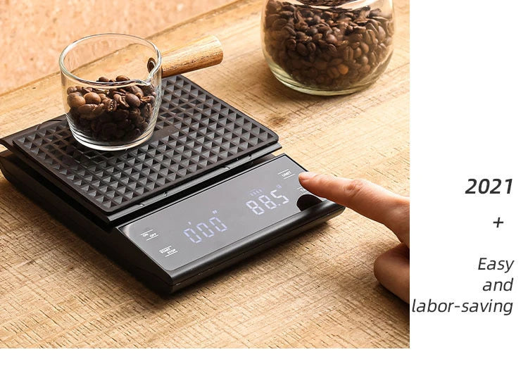 Smart Coffee Electronic Scale High Precision Digital Timing LCD Scale 3kg/0.1g Coffee Balance Measuring Weight Scale for Kitchen