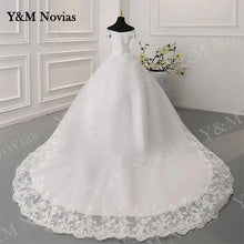 Y&M Novias Off Shoulder Plus Size Vestido De Noiva 2026 New Wedding Dress Train or Floor Customized large Bridal Tulle Mariage