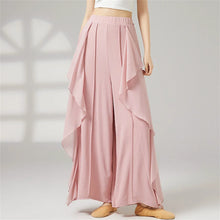 Women Wide Leg High Waisted Flowing Chiffon Dance Pants