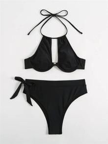 Push Up Underwire Padded Swimwear Women High Waist Bikini  Mujer Banador Badpak Dames Maio Biquinis Maillot Femme