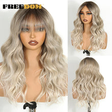 Freedom 6x4 Lace Front Wigs Ombre Brown Blonde Wavy Bangs