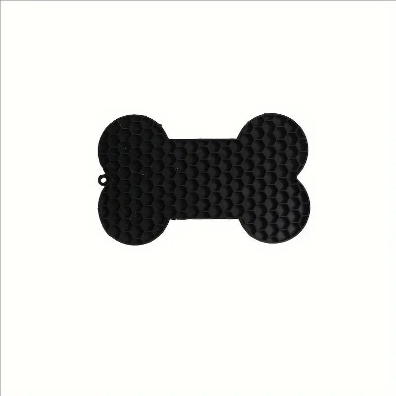 Bone Shape Silicone Licking Pad Pet Dog Peanut Butter Slow Food Bowl Eating for Cats Dogs Feeder Feeding Lickmat