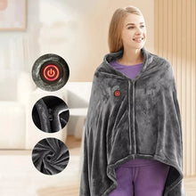 Coral Velvet Heating Blanket 8 Heated Areas 3 Heated Level USB Heating Shawl Wearable Design Fast Heating Electric Blanket