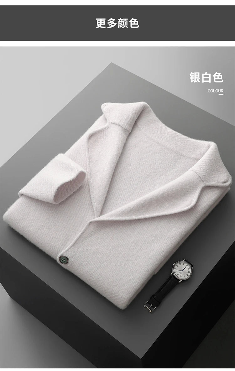 New Autumn and Winter Cashmere Sweater Large Size Men's Thickened Cashmere Knitted Cardigan Casual Jacket Top