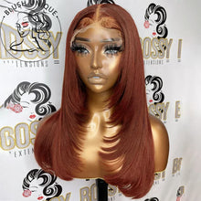 Copper Red Straight Layered Lace Front Wig For Women