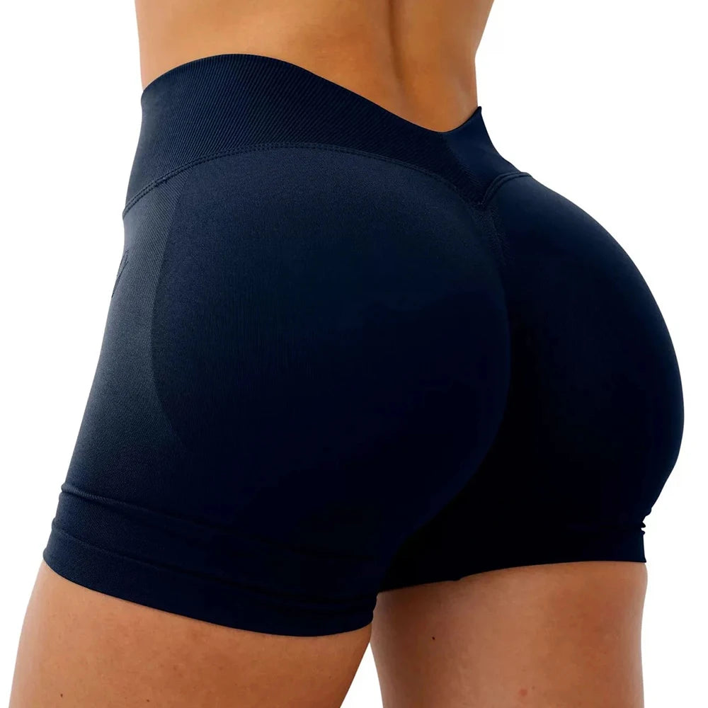 Women Seamless Yoga Shorts Butt Lifting Gym Workout Shorts