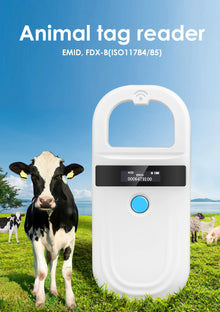 Handheld 134.2KHz 125kHz Animal RFID Reader Pet Cat Dog Microchip Scanner FDX-B Glass Chip USB/Bluetooth Tag Reader with Tags