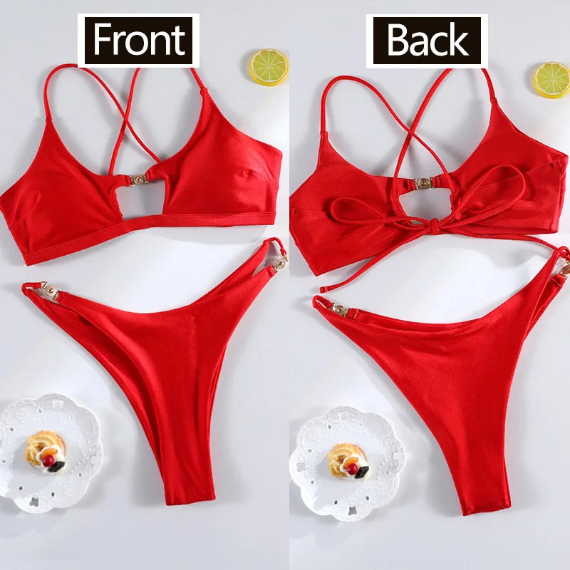 Miyouj Two Piece Push Up Bikini Set High Cut Swimwear 2026