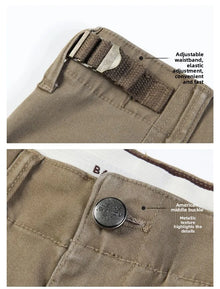 Men's Casual Cotton Pants Autumn Winter Loose Straight Leg High Elastici Bussiness Mid Waist American Retro Workwear Trousers