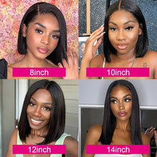 Bone Straight Short Bob Wigs Glueless Lace Front Human Hair Wigs 13x4 HD Transparent Lace Frontal Wig for Women Pre Plucked 250%