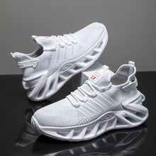 Men's Fashion Versatile Comfortable Lace-up Sports Casual Shoes, Mesh Shoes, Simple Striped All-Season Thick-Soled Trendy Sports