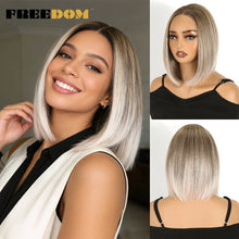 Freedom 10 Inch Bob Wig Lace Front 13x3 Ombre Brown Cosplay