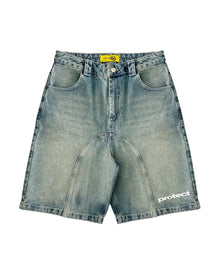 Vintage Y2k Men Women Harajuku Short Jeans Washed Embroidery American Retro Man Denim shorts Summer Loose Hip Hop Streetwear