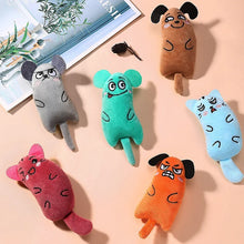 Cartoon cat and dog shaped toys, bite-resistant puppy plush dolls cat self-entertainment teeth grinding and cleaning interactiv