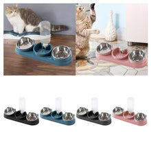 Triple Cat Bowl, Pet Food And Water Bowl, Tilted at 15°, 3 in 1, for Wet And
