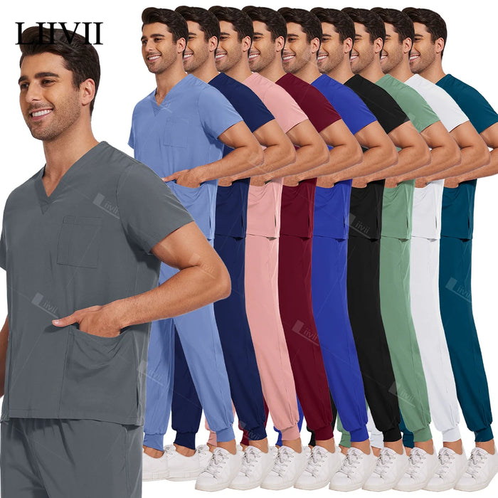 Nouvel ensemble de gommage médical léger anti-rides pour homme et femme, tenue de travail clinique infirmière, jogging doux et respirant