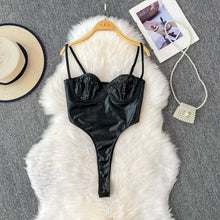 Chic Off Shoulder PU split basics Camis Fashion Fairy Tank Top Women Summer Crop Top  Bodysuits Hotsweet Streetwear
