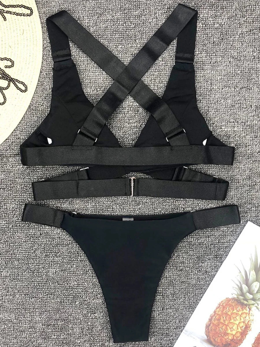 Bandage Bikini Set With Adjustable Buckle 2026 Women