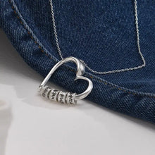 1pc Customized Names Stainless Steel Charming Heart Necklace with Engraved Beads Personalized Names Jewelry Mother's Day Gift