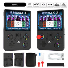 New R36 Max2 Retro Handheld Game Console Linux System 4.5 Inch IPS Screen 64G/128G Portable Pocket Player Built-in 18000+ Games