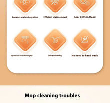 New Squeezed Self Draining Rubber Cotton Mop Hand Free Magic Self-cleaning Flat Mop Reusable Sponge Household Floor Cleaning