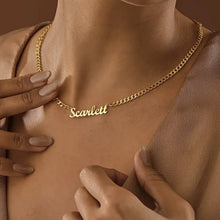 18K Gold Plated Custom Cuban Chain Necklace Personalized Name Jewelry Christmas Gift for Women Mom Wife Family Holiday Birthday