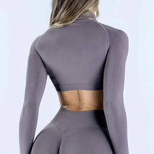 Impact Crop Zippy Fitness Top Women Long Sleeve Shirt