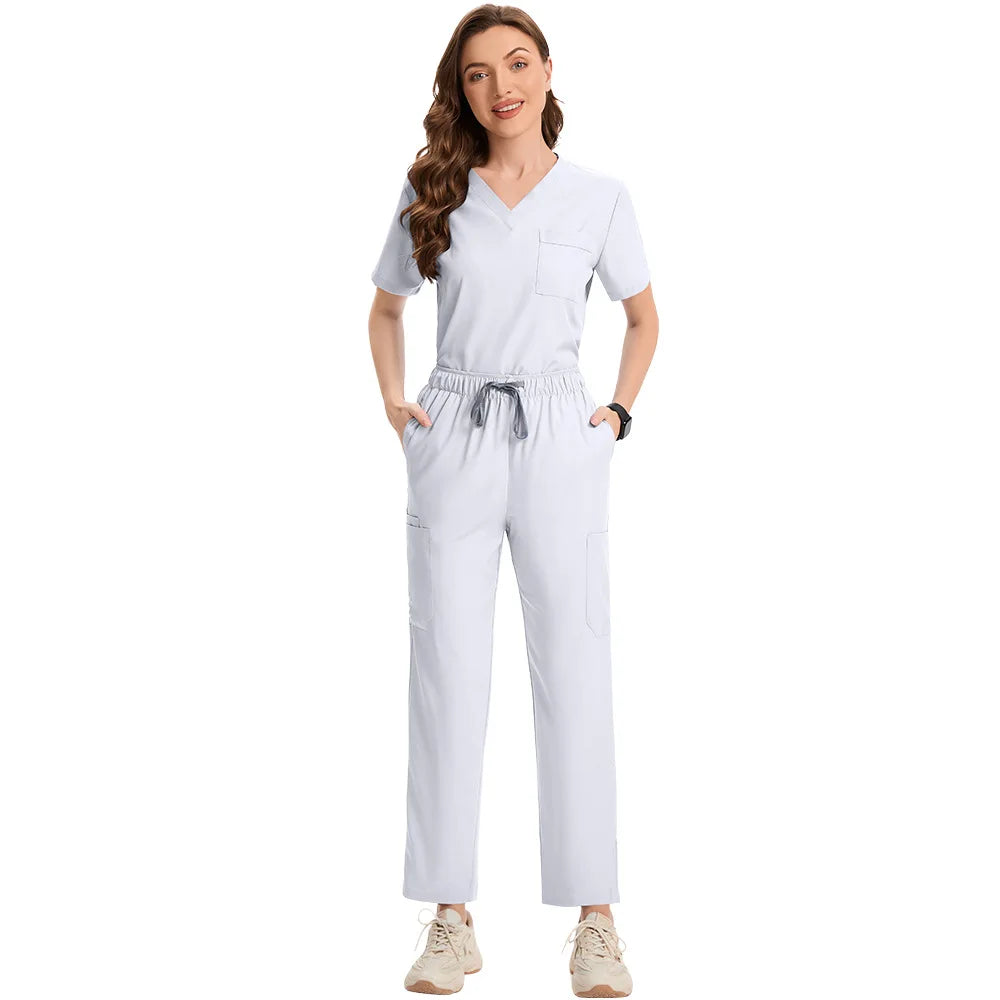 Slim Fit Medical Uniforms Women Scrubs Sets Male Doctors Hospital Nurses Accessories Dental Clinic Spa Salon Workwear Clothes