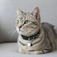 Adjustable Pet Cat Collar Quick Release Safety Buckle Anti-lost Cat Necklace Cat Pattern with Cat Face Pendant Bell
