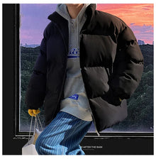 Streetwear Harajuku Warm Men's Winter Coat Solid Color Casual Parka Stand Collar Fashion Oversize Women's Winter Jacket