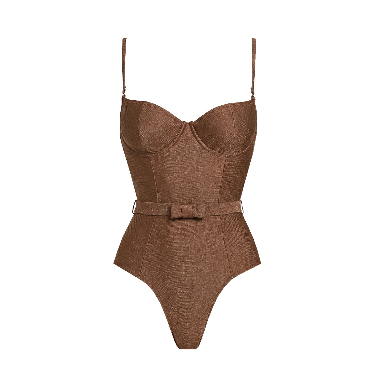Printed One Piece Swimsuit With Skirt Strappy Bandeau Women