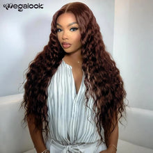 Megalook #4 13x6 Lace Front Wig Chocolate Brown Color Bohemian Curls Pre-everything Glueless Wig Pre Plucked Natural Hairline