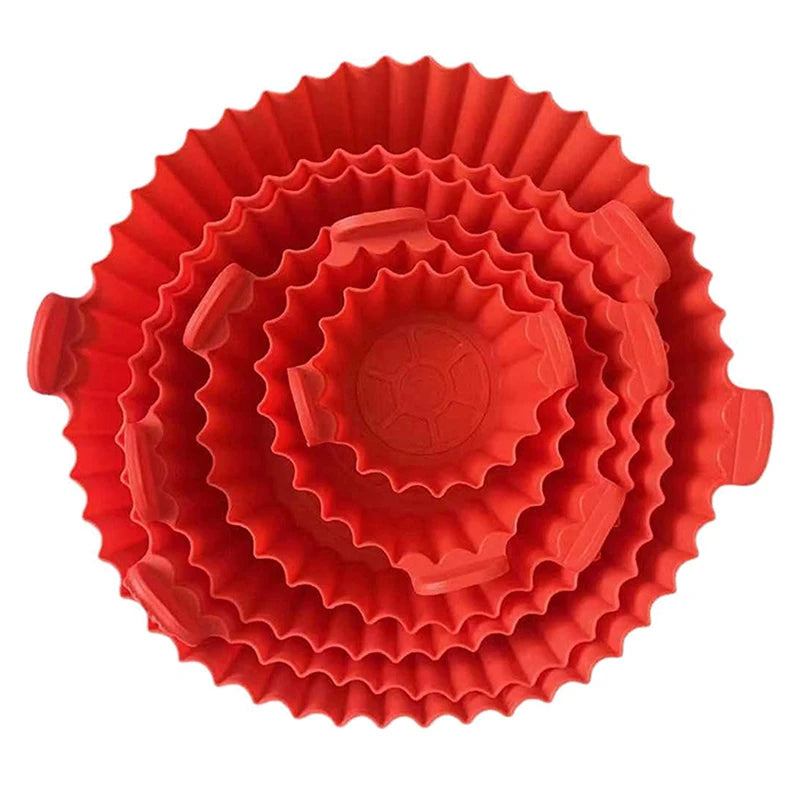 Air Fryer Silicone Tray Baking Mat Fried Basket Liner Pot Holder Grill Pan Replacement Bakeware Pizza Pan for Healthy Cooking