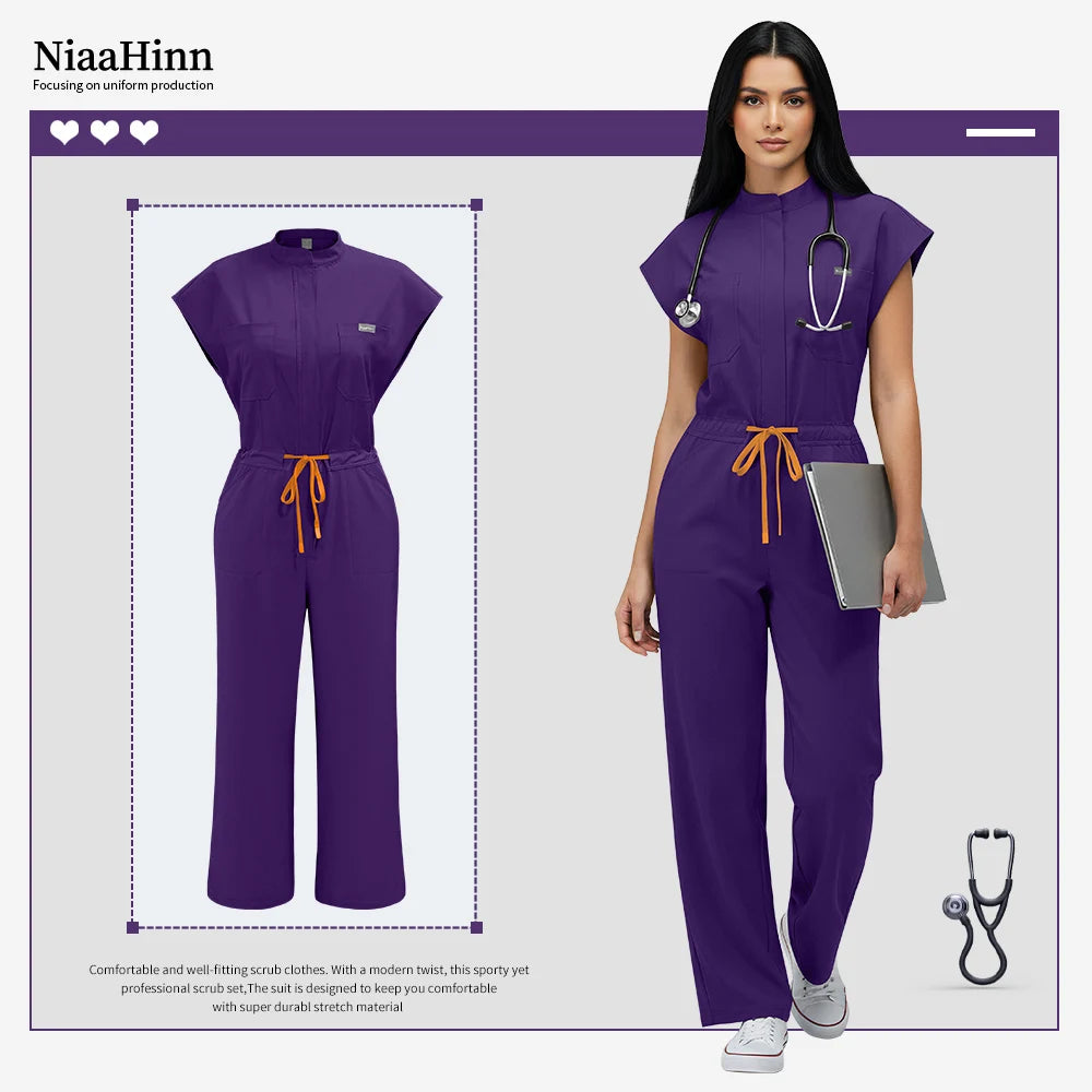 High Quality One-Piece Jumpsuits Surgery Gowns Nurses Accessories Pet Grooming Spa Work Uniforms Dental Hospital Doctor Clothing