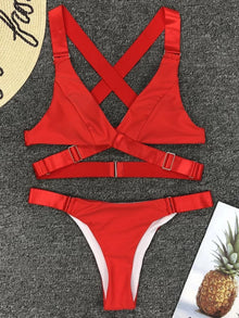 Bandage Bikini Set With Adjustable Buckle 2026 Women