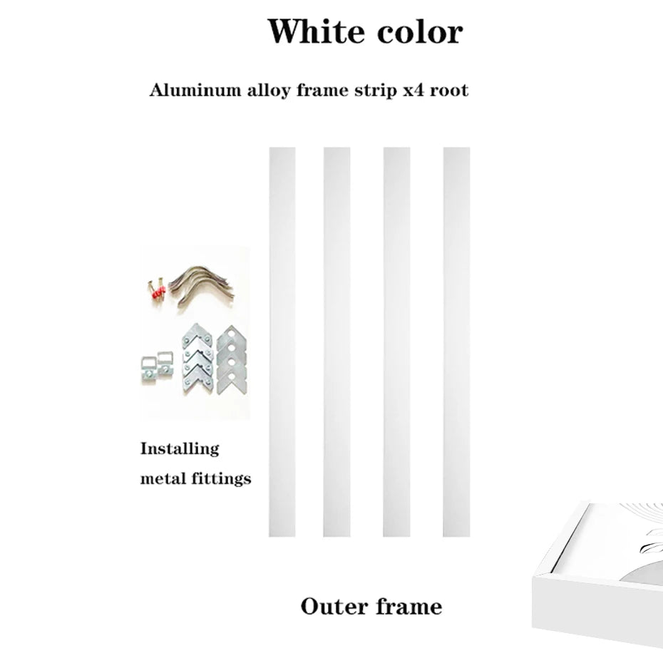 Aluminum Alloy Canvas Narrow Edge Simple Metal Mural Oil Painting Frame 9 Colors Can Be Customized in Large Sizes