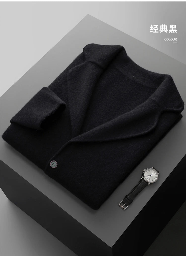 New Autumn and Winter Cashmere Sweater Large Size Men's Thickened Cashmere Knitted Cardigan Casual Jacket Top