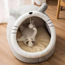 Lit pour chat à sommeil profond, lit pour animaux de compagnie en dessin animé, lit pour animaux de compagnie pliable, amovible et lavable, pour petit chien, tapis, sac, grotte, lit pour chats
