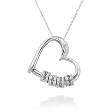 1pc Customized Names Stainless Steel Charming Heart Necklace with Engraved Beads Personalized Names Jewelry Mother's Day Gift
