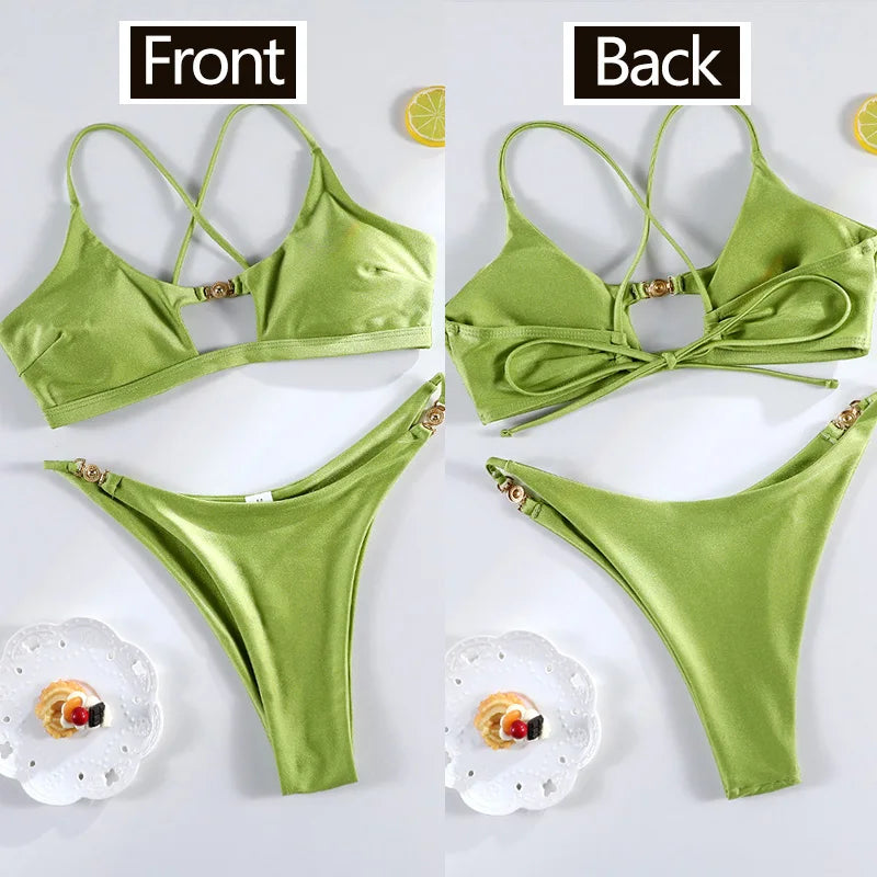 Miyouj Two Piece Push Up Bikini Set High Cut Swimwear 2026