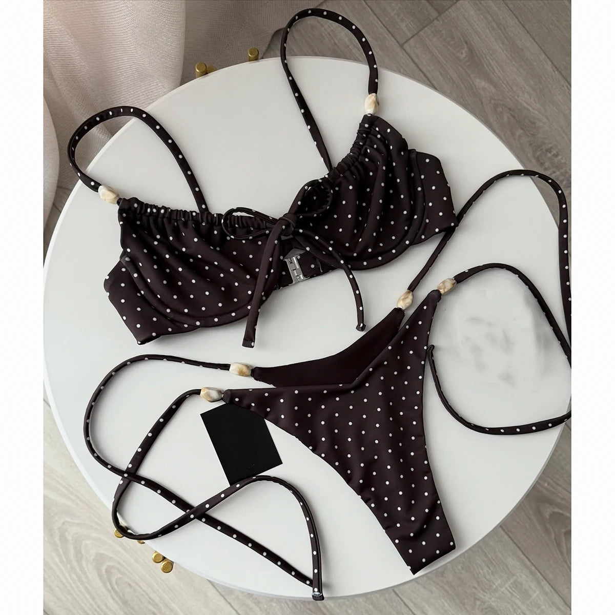 Push Up Bikini Set Women Beads Dot Swimwear Beachwear 2026
