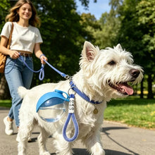Plastic Dogs Cat Drinking Bottle with Lanyard Outdoor Foldable Water Dispensers Leak-proof Compact Travel Pet water Bottle
