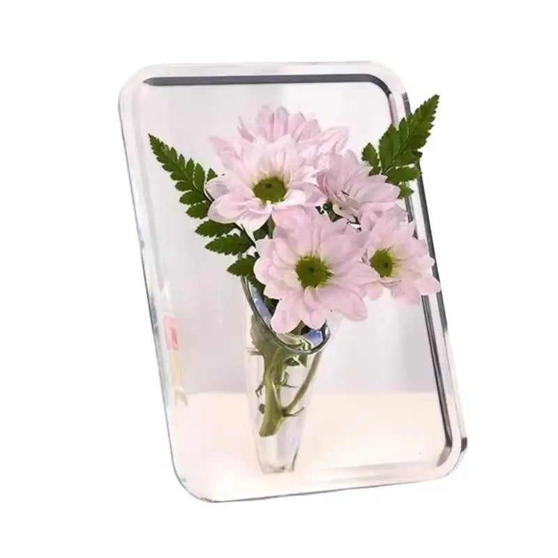 Frame Flower Vase - Clear Acrylic Vase For Flowers, Modern Art Vases For Home Decor, Decorative Vases For Desktops Bookshelf
