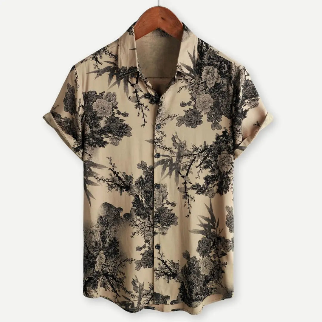 Hawaiian 3D Printed Shirt Amazon Independent Station Bestseller Notch Collar Short Sleeve Shirt