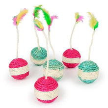 1Pc Cat Toy Sisal Scratching Ball  Pet Cat Supplies Feather Toy  Cat Toys Interactive Training Interactive Toy for Kitten