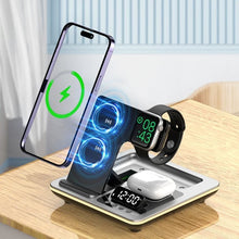 5 in 1 Warm Light Wireless Charger Dock Fast Charging Station for Apple Airpods iWatch iPhone 12 13 14 15 16 17 with Alarm clock