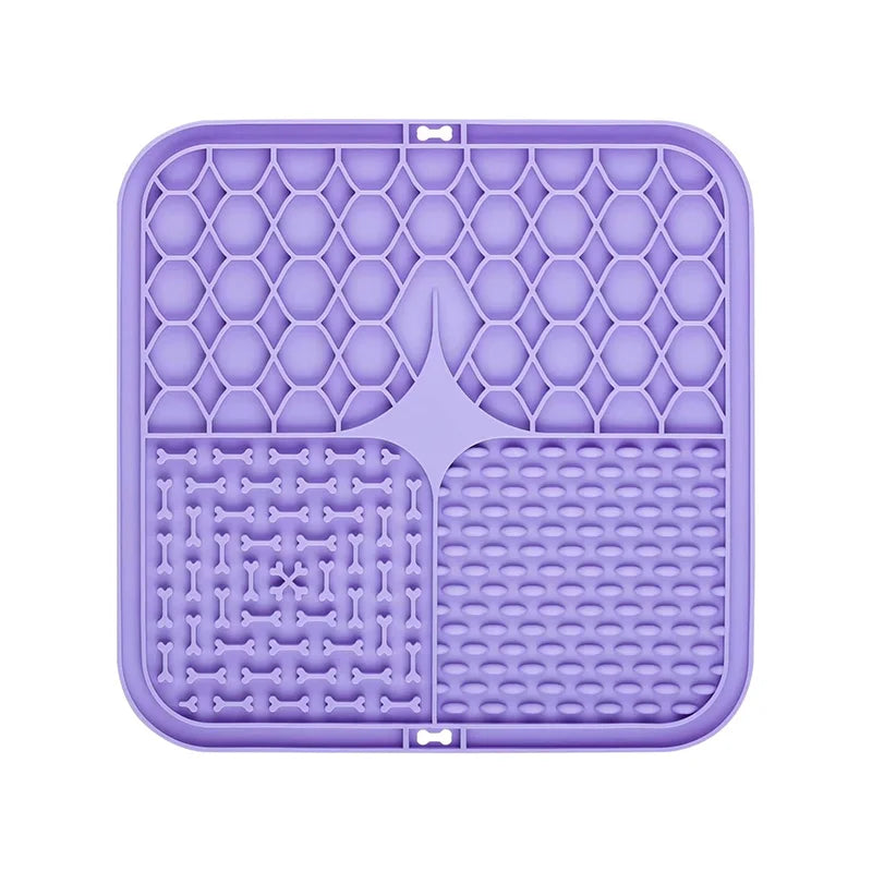 Silicone Pet Licking Mat With Strong Suction Cups Dog Slow Feeder Bowl Anti Choking Slow Food Pad For Dogs Cats Anxiety Relief