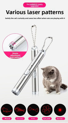 3-in-1 Laser Pen Cat Teaser, Purple Light Illumination Laser Infrared USB Moon Light Cat Toy